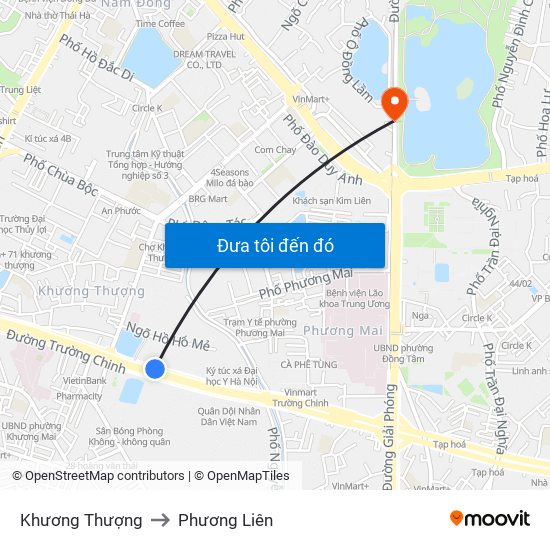 Khương Thượng to Phương Liên map