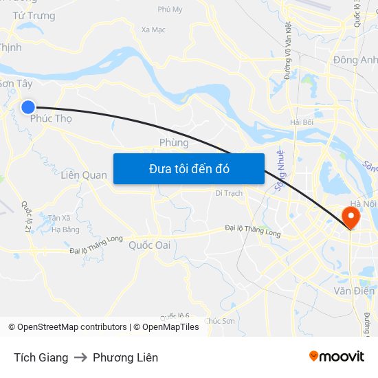 Tích Giang to Phương Liên map