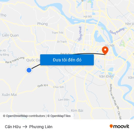 Cấn Hữu to Phương Liên map