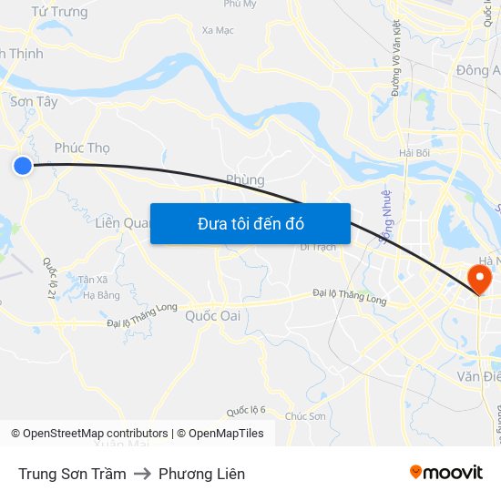 Trung Sơn Trầm to Phương Liên map