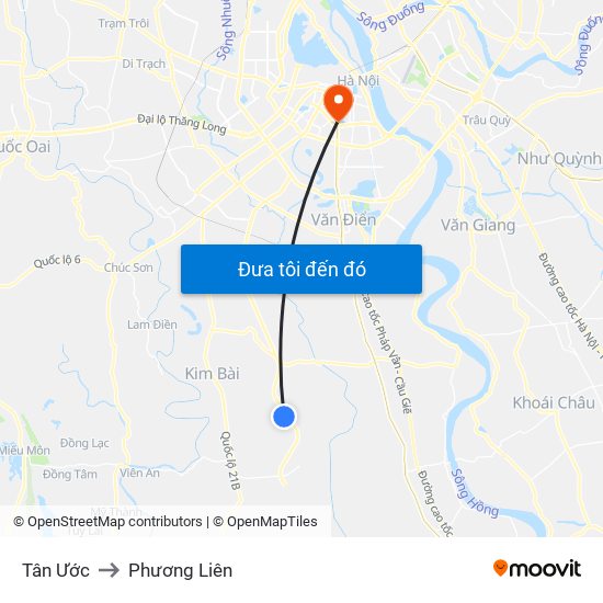 Tân Ước to Phương Liên map