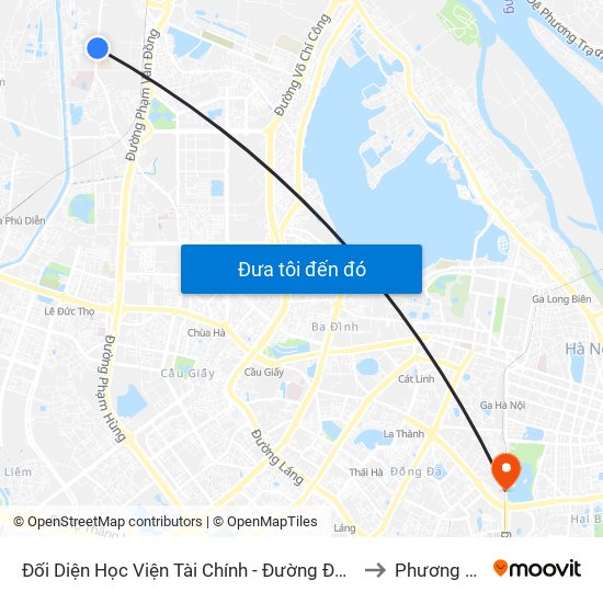 Đối Diện Học Viện Tài Chính - Đường Đức Thắng to Phương Liên map