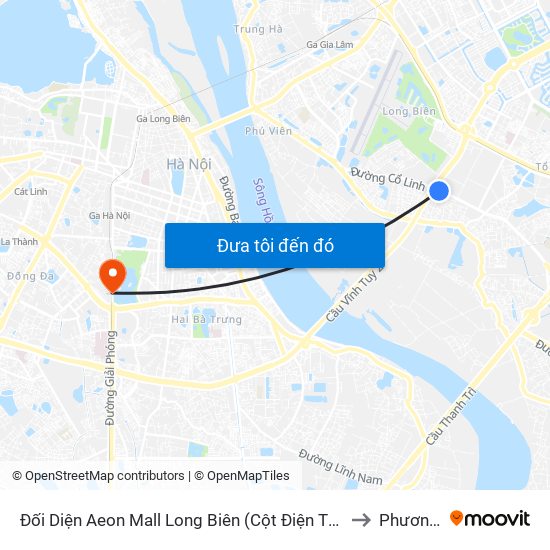 Đối Diện Aeon Mall Long Biên (Cột Điện T4a/2a-B Đường Cổ Linh) to Phương Liên map