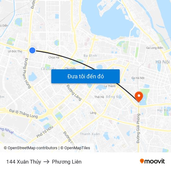 Gần Nhà Sách Sư Phạm (Đại Học Sư Phạm Hà Nội) - 136 Xuân Thủy to Phương Liên map