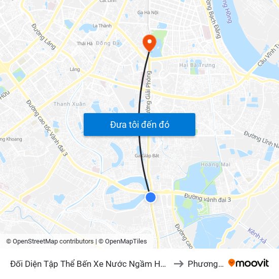 Đối Diện Tập Thể Bến Xe Nước Ngầm Hà Nội - Ngọc Hồi to Phương Liên map