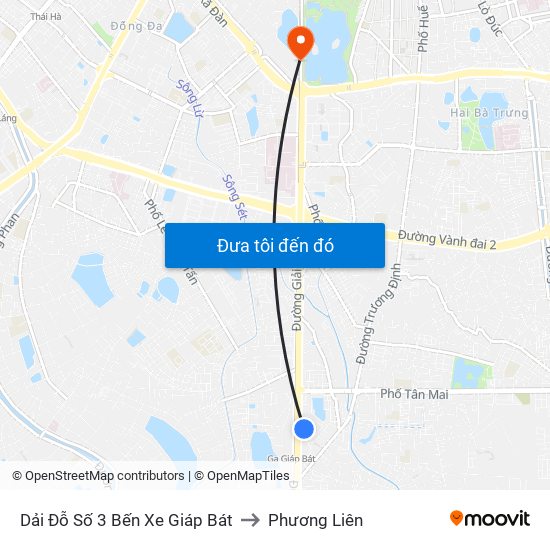 Dải Đỗ Số 3 Bến Xe Giáp Bát to Phương Liên map