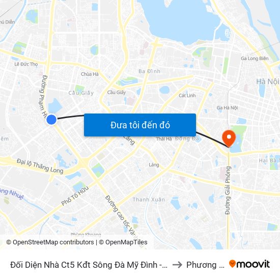 Đối Diện Nhà Ct5 Kđt Sông Đà Mỹ Đình - Phạm Hùng to Phương Liên map