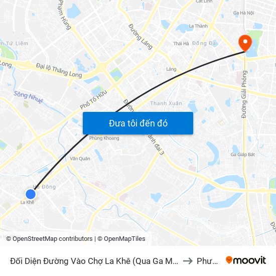 Đối Diện Đường Vào Chợ La Khê (Qua Ga Metro La Khê) - 405 Quang Trung (Hà Đông) to Phương Liên map