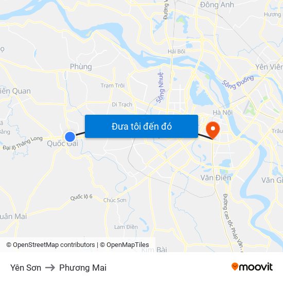 Yên Sơn to Phương Mai map