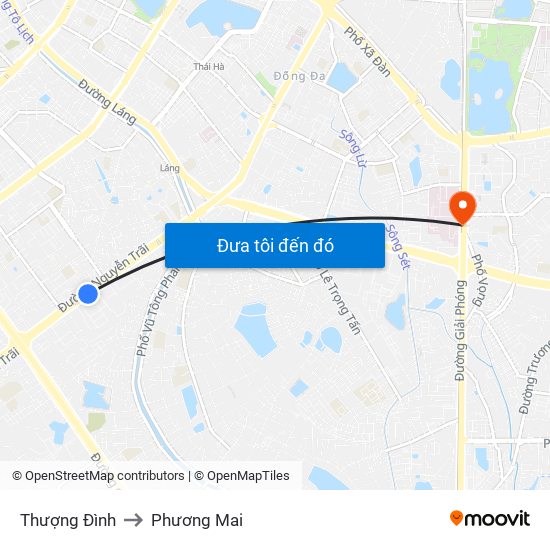 Thượng Đình to Phương Mai map