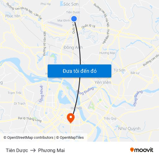 Tiên Dược to Phương Mai map