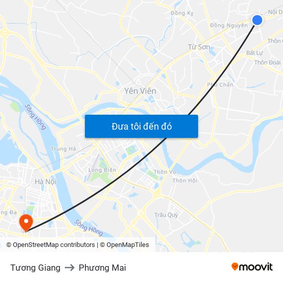 Tương Giang to Phương Mai map