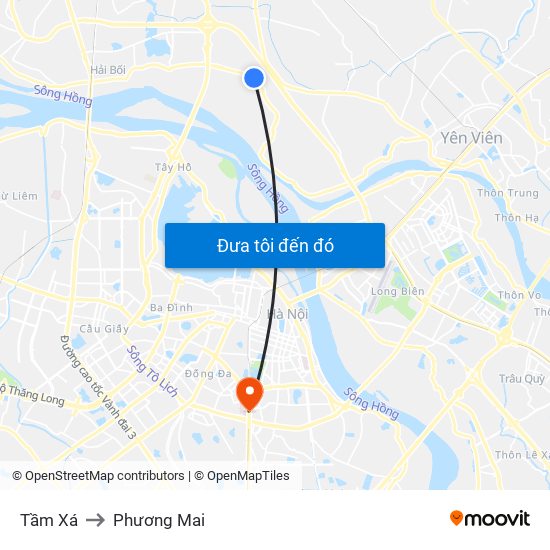 Tầm Xá to Phương Mai map