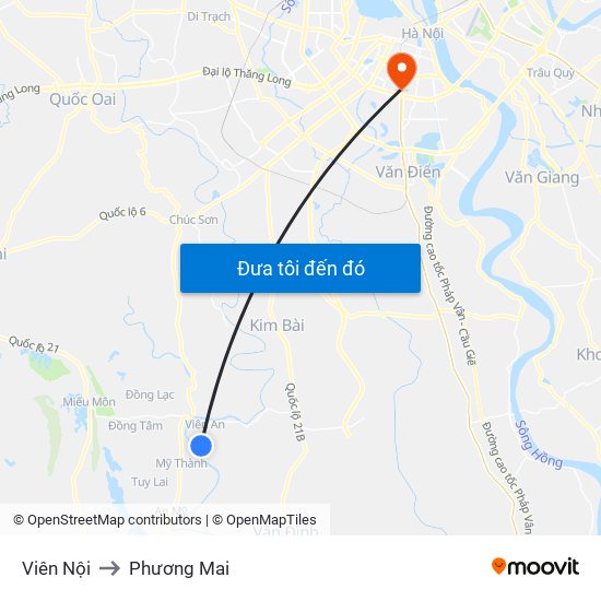 Viên Nội to Phương Mai map