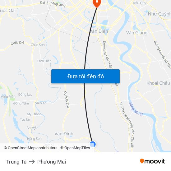 Trung Tú to Phương Mai map