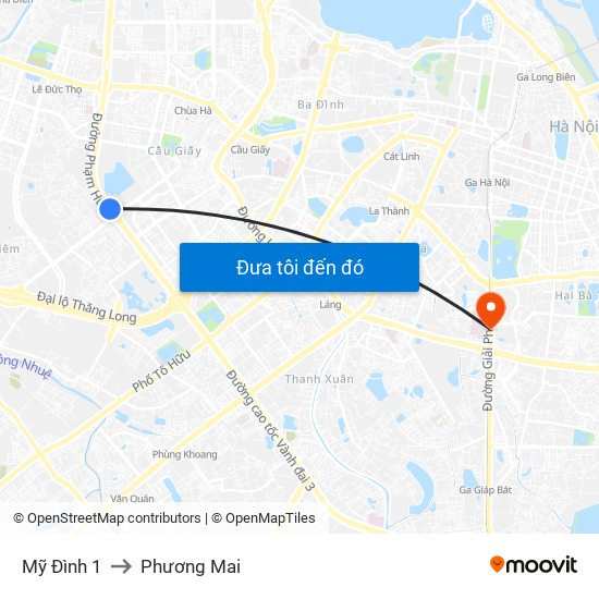 Mỹ Đình 1 to Phương Mai map