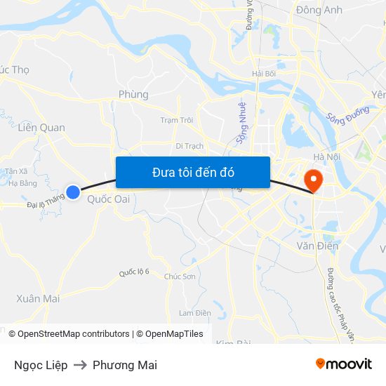 Ngọc Liệp to Phương Mai map