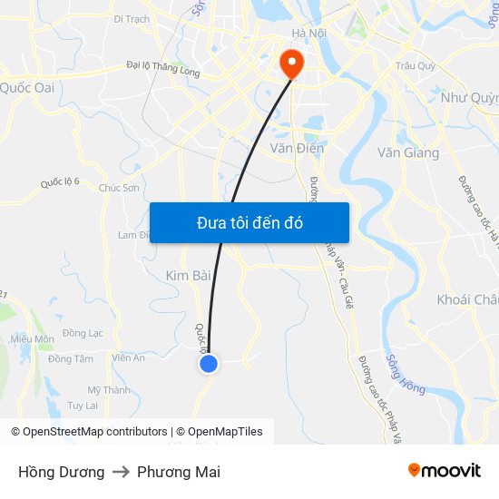 Hồng Dương to Phương Mai map