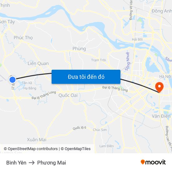 Bình Yên to Phương Mai map