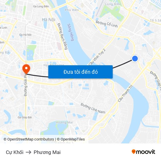 Cự Khối to Phương Mai map