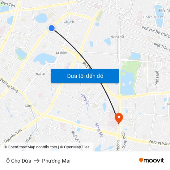 Ô Chợ Dừa to Phương Mai map