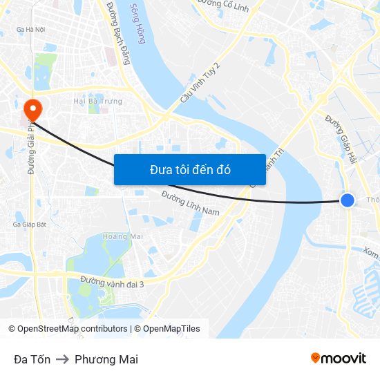 Đa Tốn to Phương Mai map