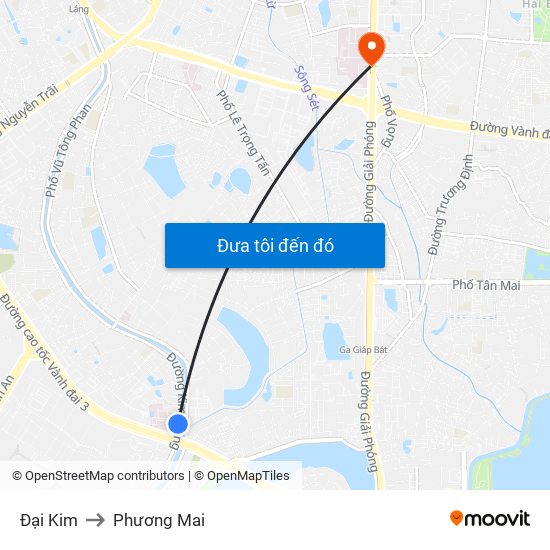 Đại Kim to Phương Mai map