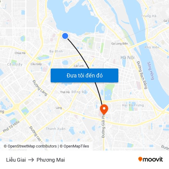 Liễu Giai to Phương Mai map