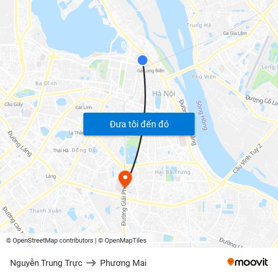 Nguyễn Trung Trực to Phương Mai map