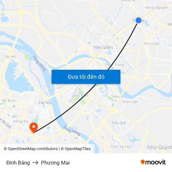 Đình Bảng to Phương Mai map