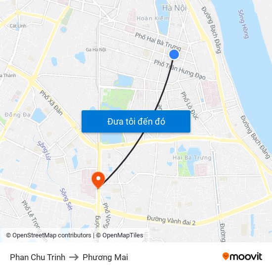 Phan Chu Trinh to Phương Mai map