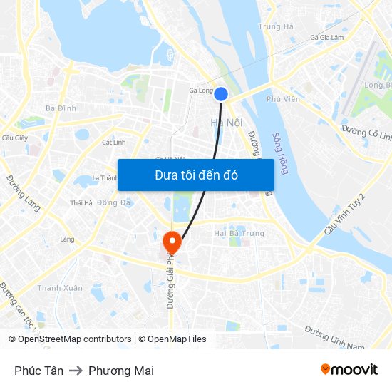 Phúc Tân to Phương Mai map