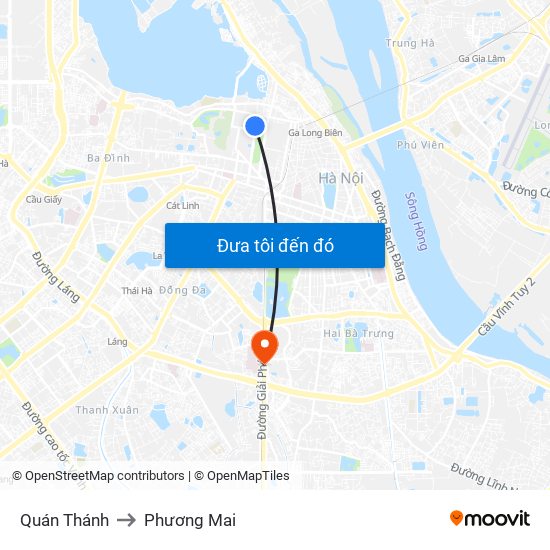 Quán Thánh to Phương Mai map
