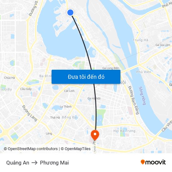 Quảng An to Phương Mai map