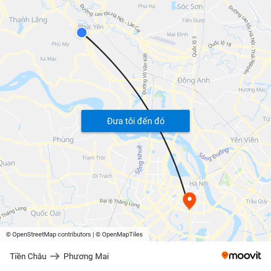 Tiền Châu to Phương Mai map