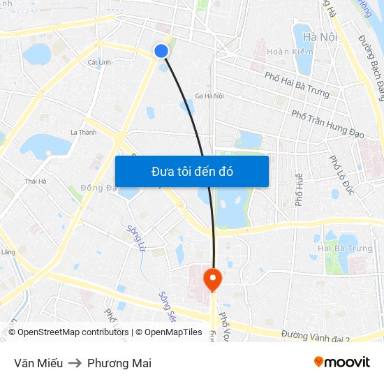 Văn Miếu to Phương Mai map