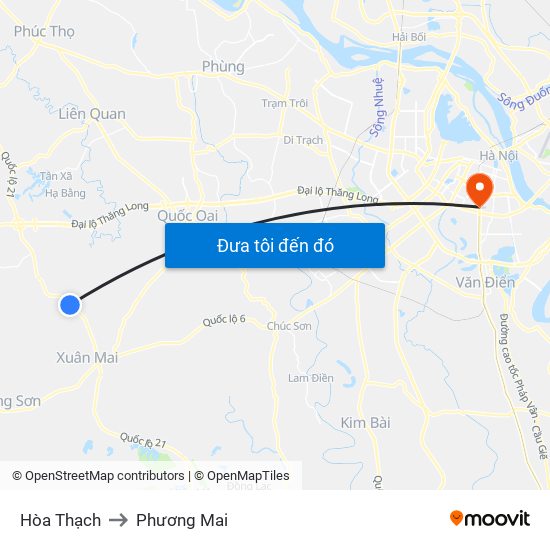 Hòa Thạch to Phương Mai map