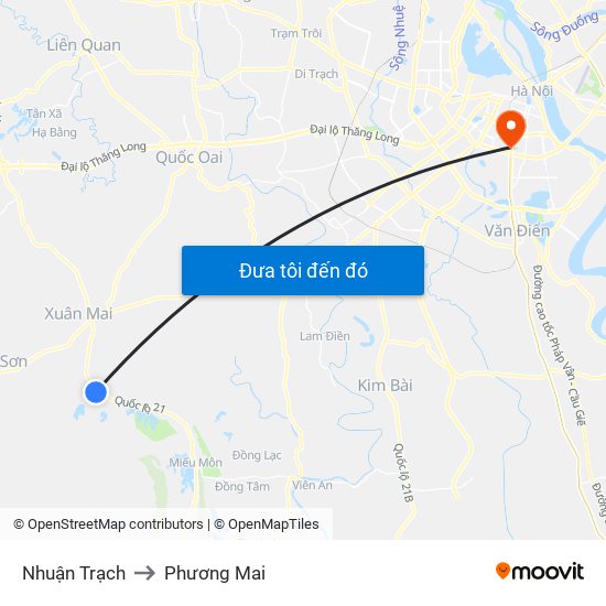 Nhuận Trạch to Phương Mai map