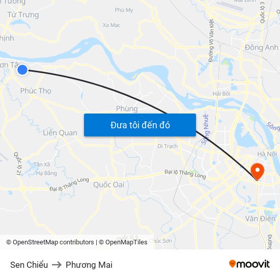 Sen Chiểu to Phương Mai map