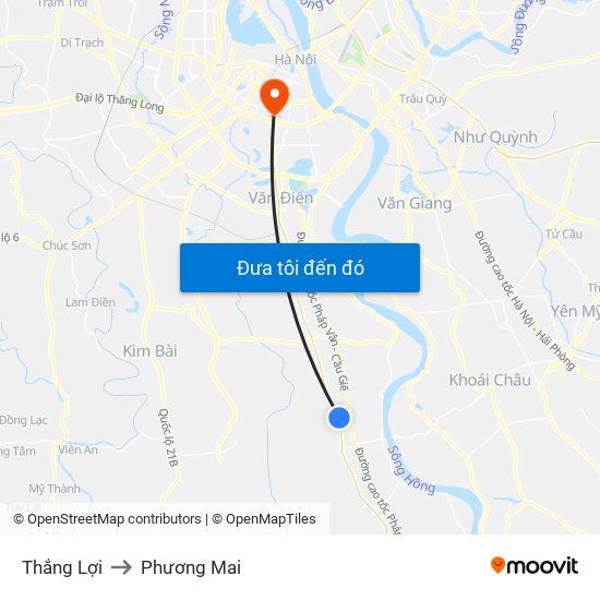 Thắng Lợi to Phương Mai map