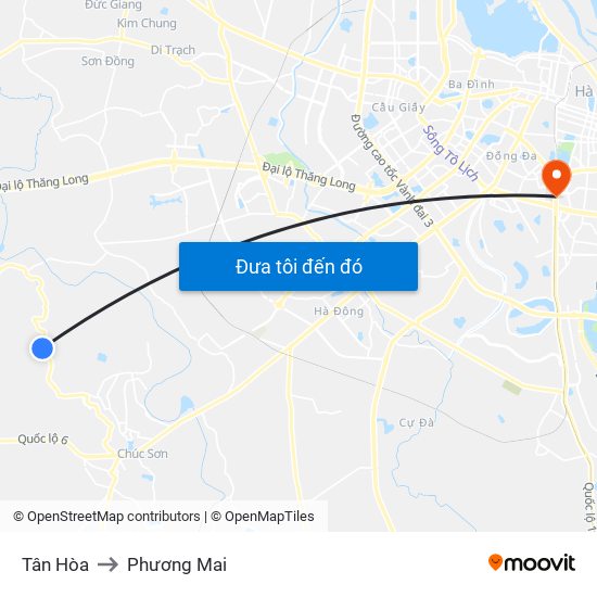 Tân Hòa to Phương Mai map