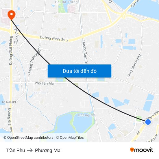Trần Phú to Phương Mai map