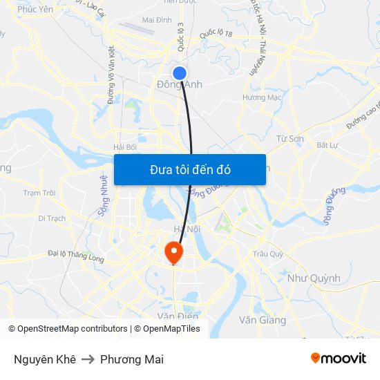 Nguyên Khê to Phương Mai map