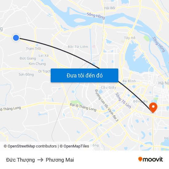 Đức Thượng to Phương Mai map