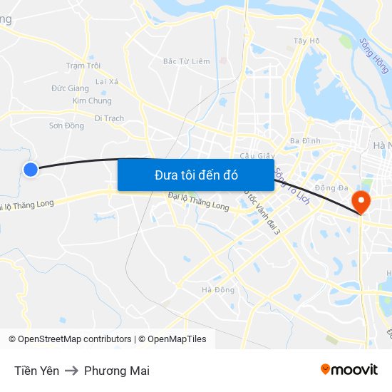 Tiền Yên to Phương Mai map