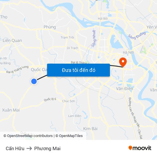 Cấn Hữu to Phương Mai map