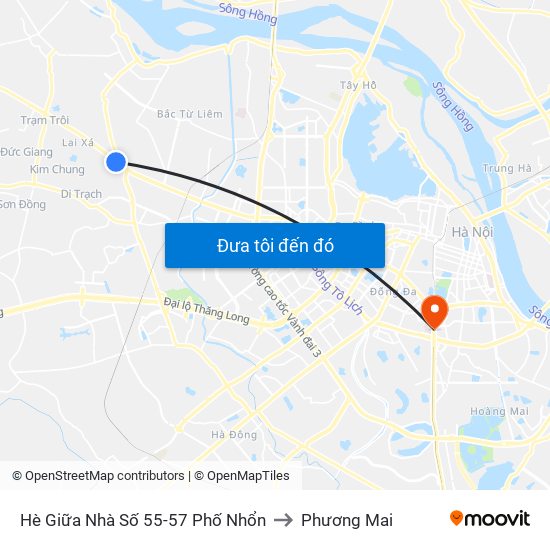 Hè Giữa Nhà Số 55-57 Phố Nhổn to Phương Mai map