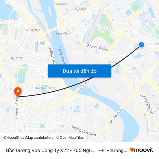 Gần Đường Vào Công Ty X22 - 705 Nguyễn Văn Linh to Phương Mai map