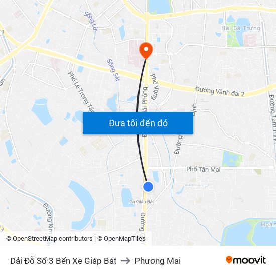 Dải Đỗ Số 3 Bến Xe Giáp Bát to Phương Mai map