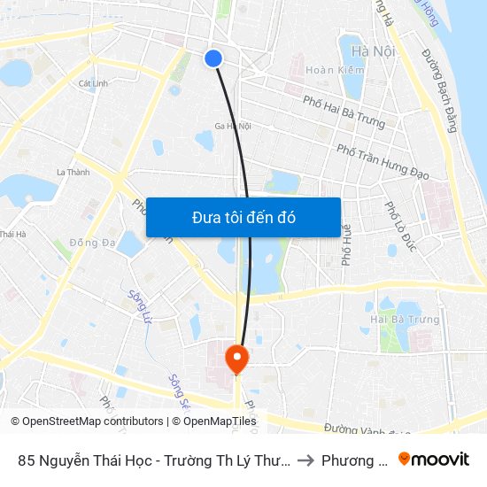 85 Nguyễn Thái Học - Trường Th Lý Thường Kiệt to Phương Mai map